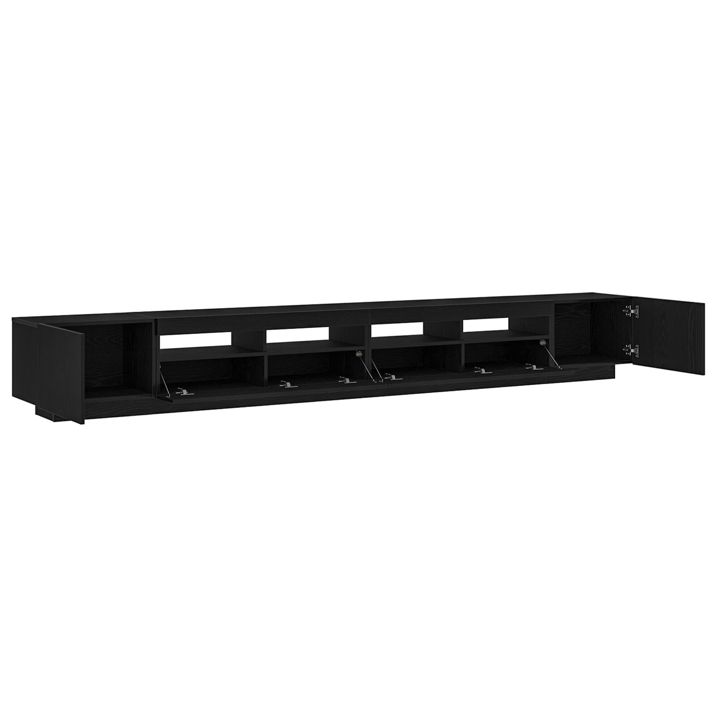 TV-Schrank mit LED-Lichtern in Schwarz und Eiche, 300x35x40 cm, Holzwerkstoff