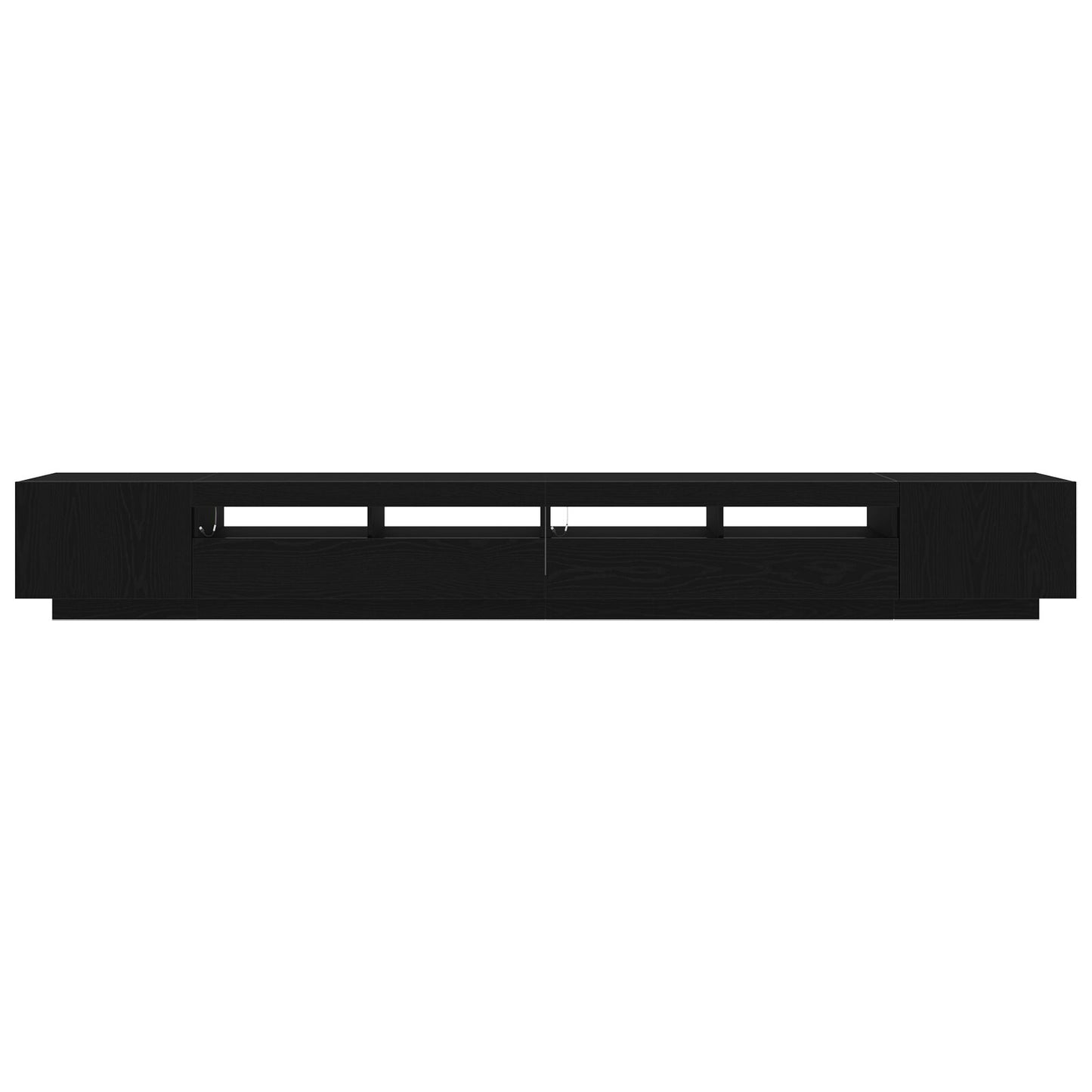 TV-Schrank mit LED-Lichtern in Schwarz und Eiche, 300x35x40 cm, Holzwerkstoff