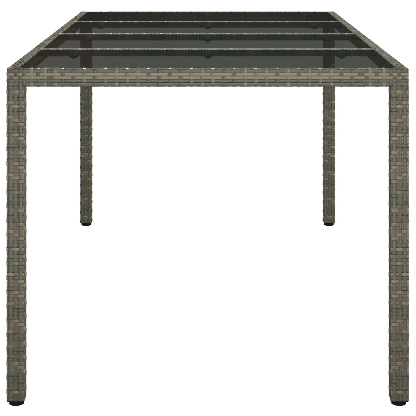 Gartentisch Grau 190x90x75 cm Poly-Rattan