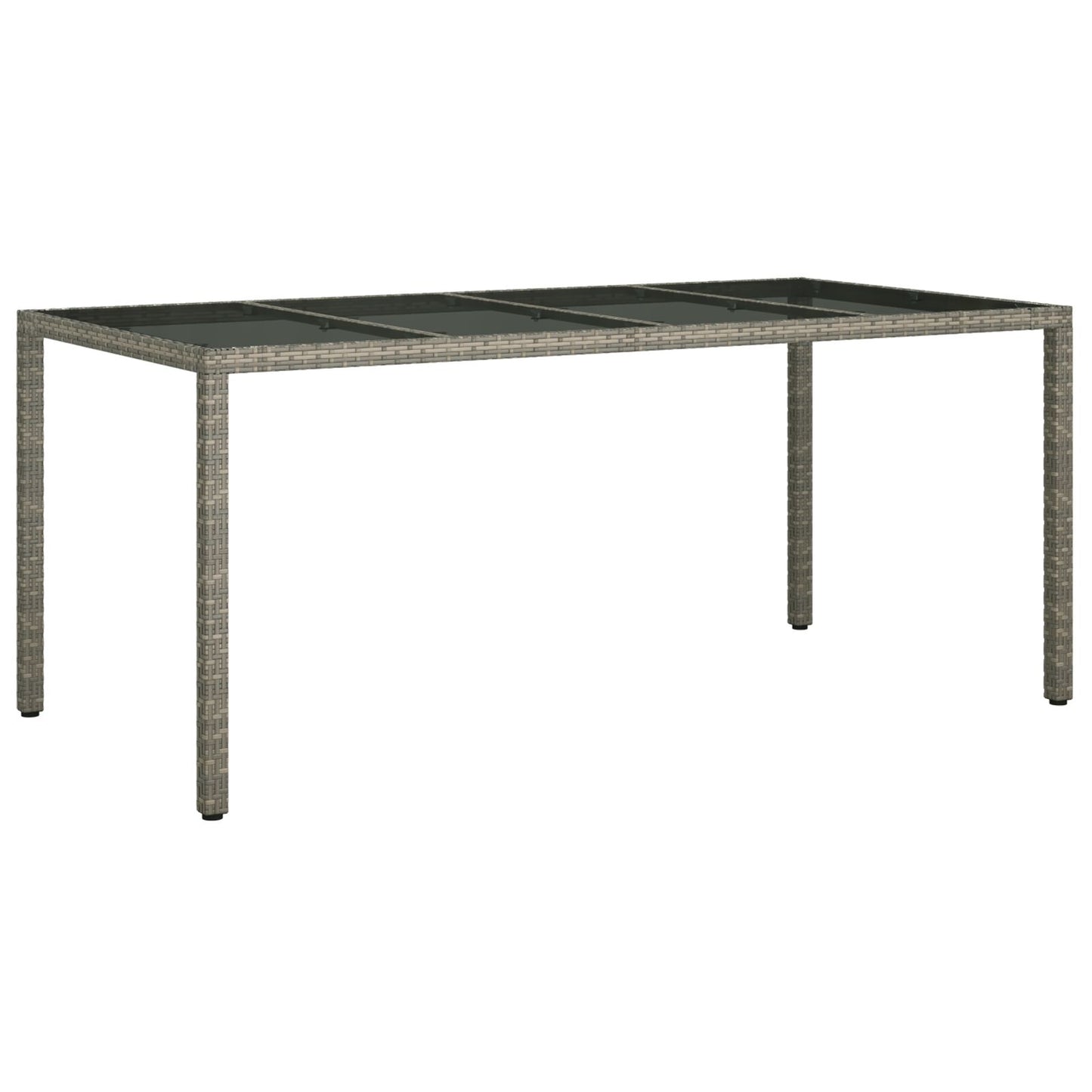 Gartentisch Grau 190x90x75 cm Poly-Rattan