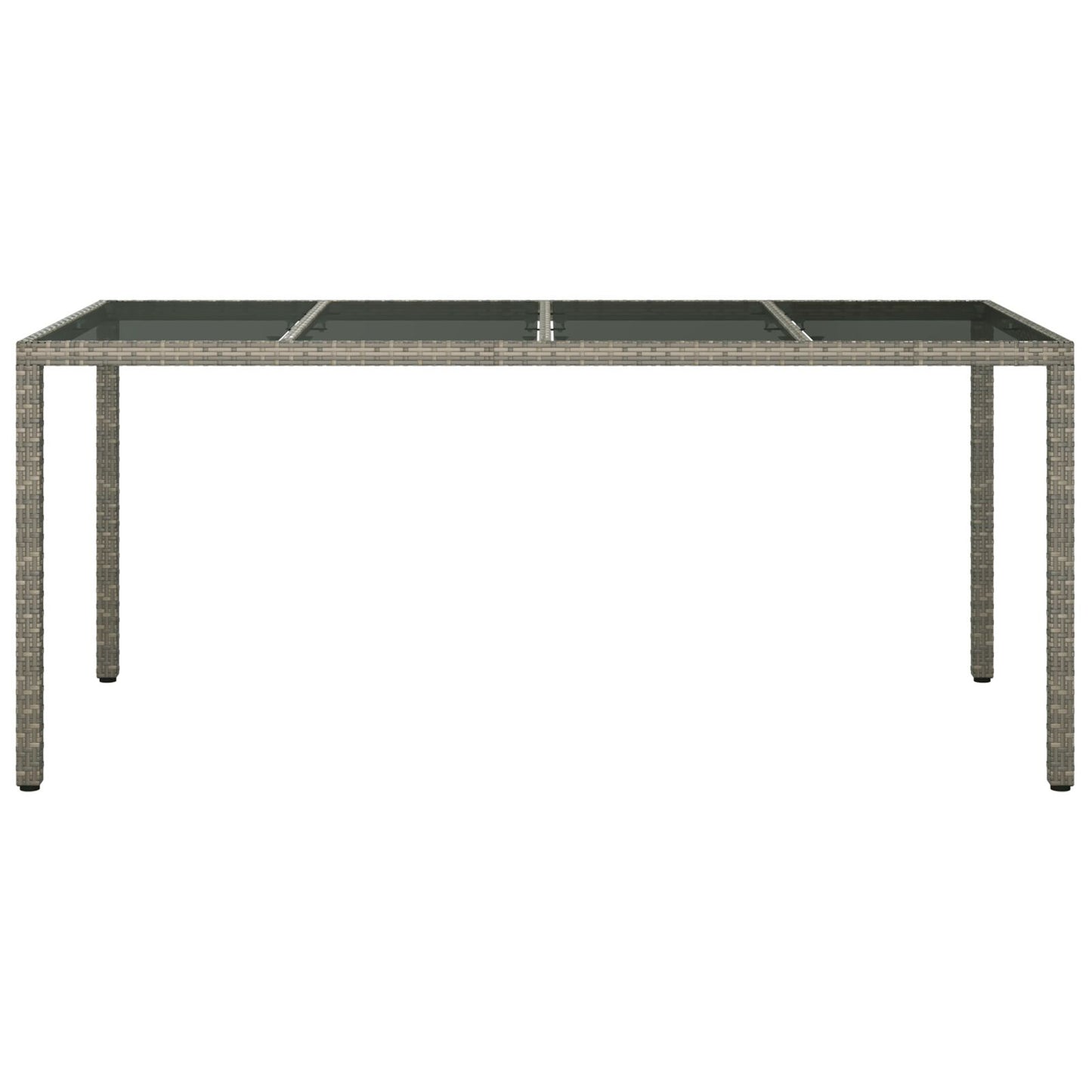 Gartentisch Grau 190x90x75 cm Poly-Rattan