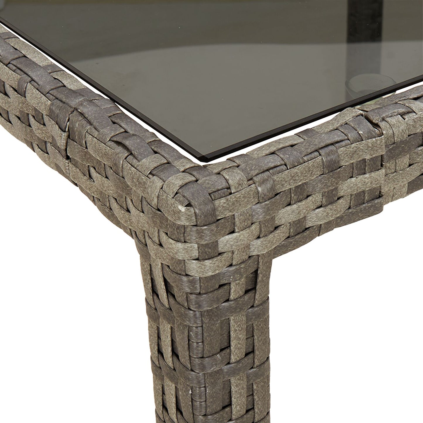 Gartentisch Grau 190x90x75 cm Poly-Rattan